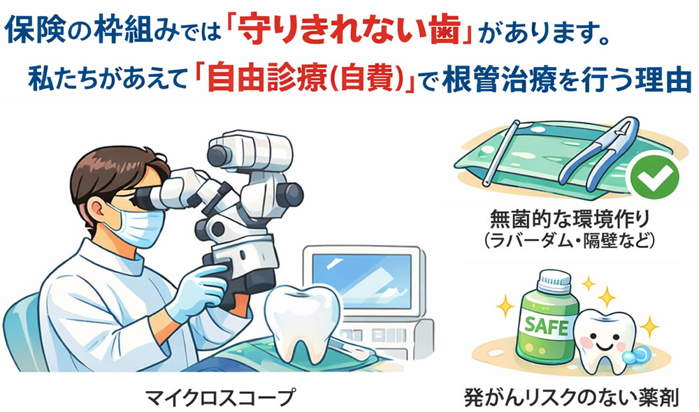当院の根管治療は「保険適応外（自由診療）」なのか？